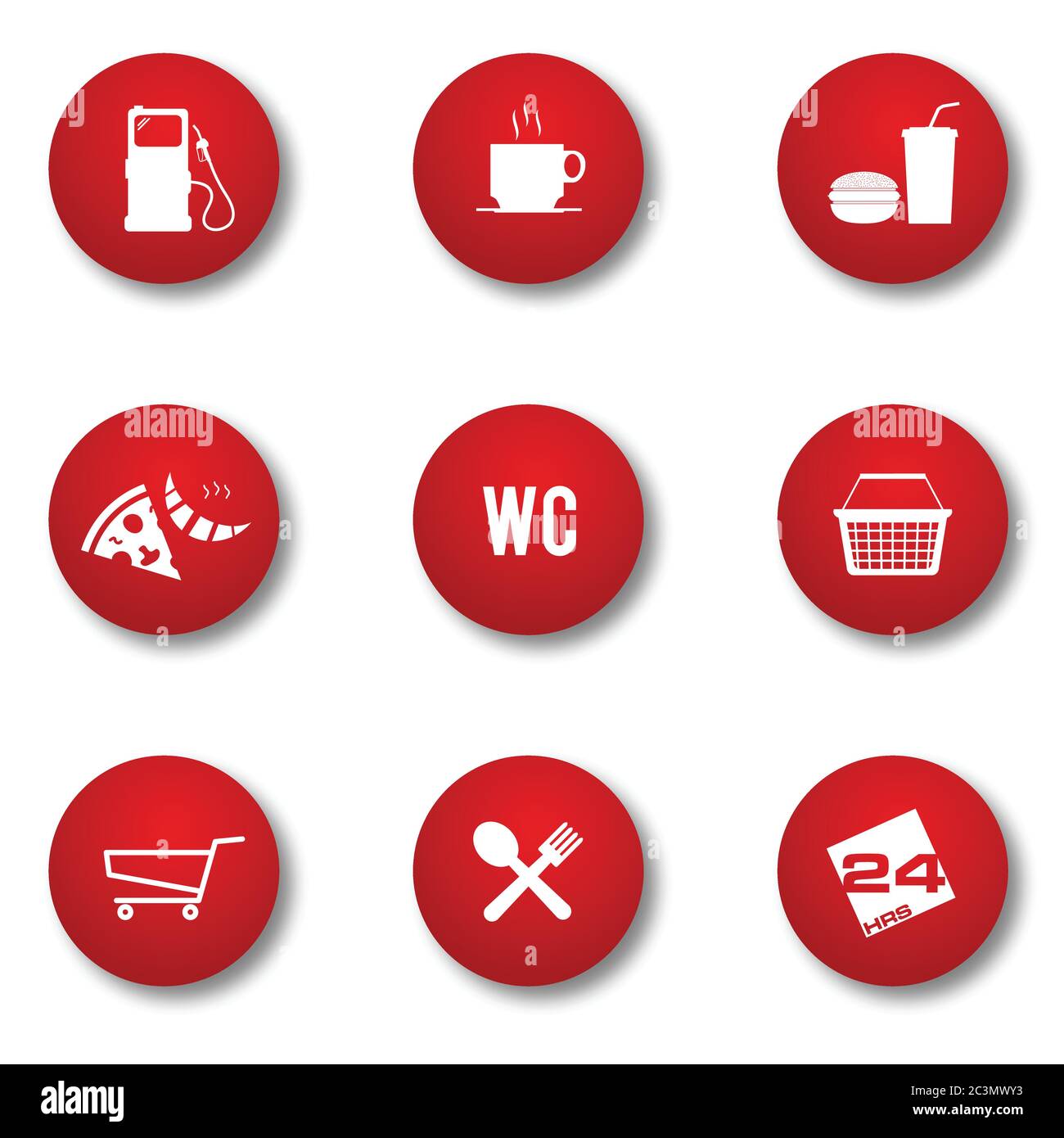 gas station set icon illustration Stock Vector