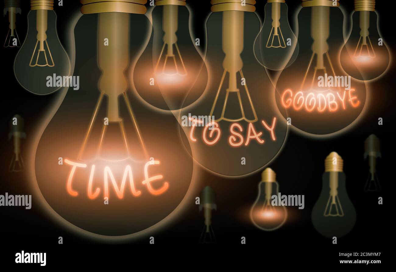 Handwriting text Time To Say Goodbye. Conceptual photo Farewell Parting ...