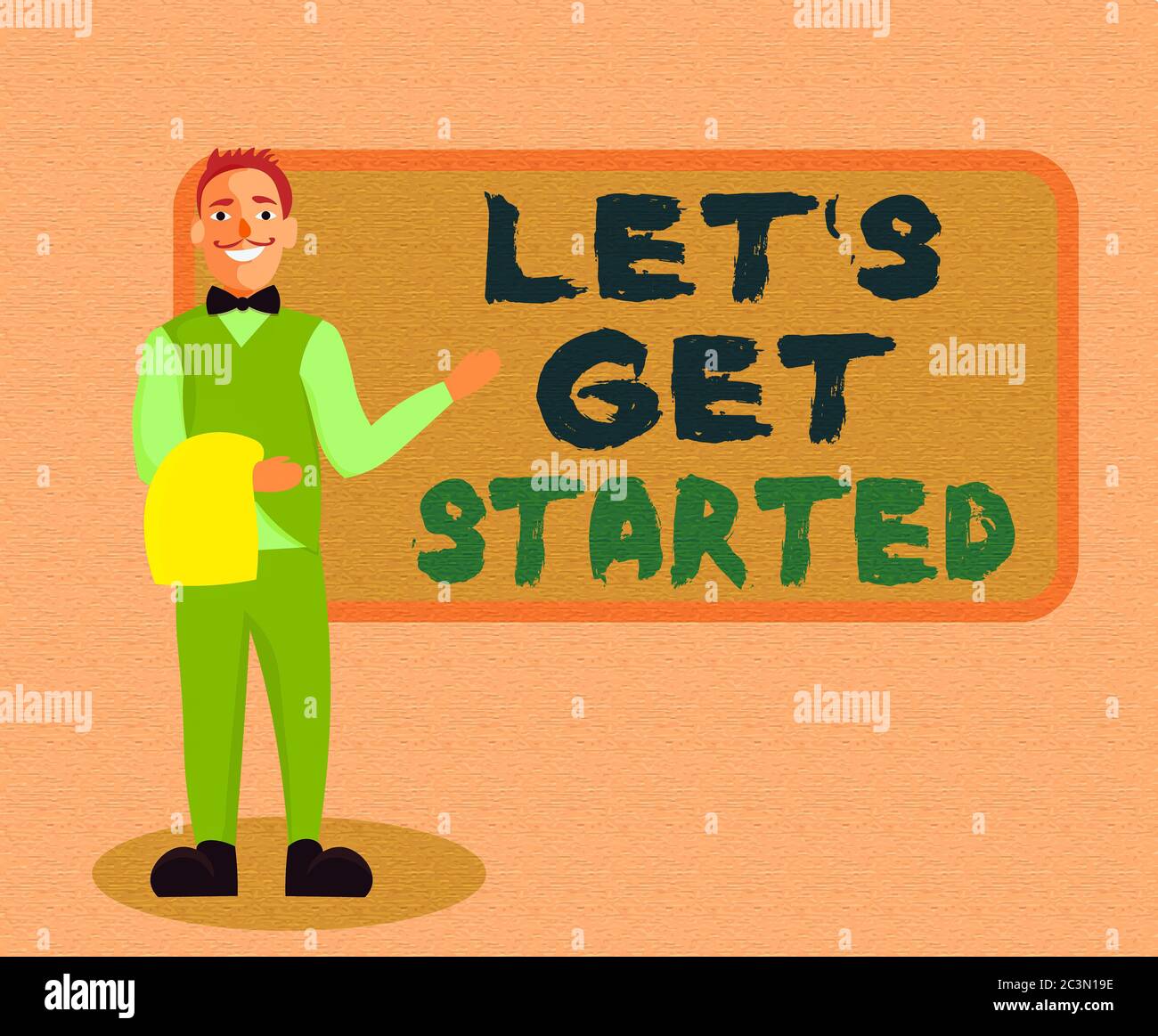 Writing note showing Lets Get Started. Business concept for encouraging ...