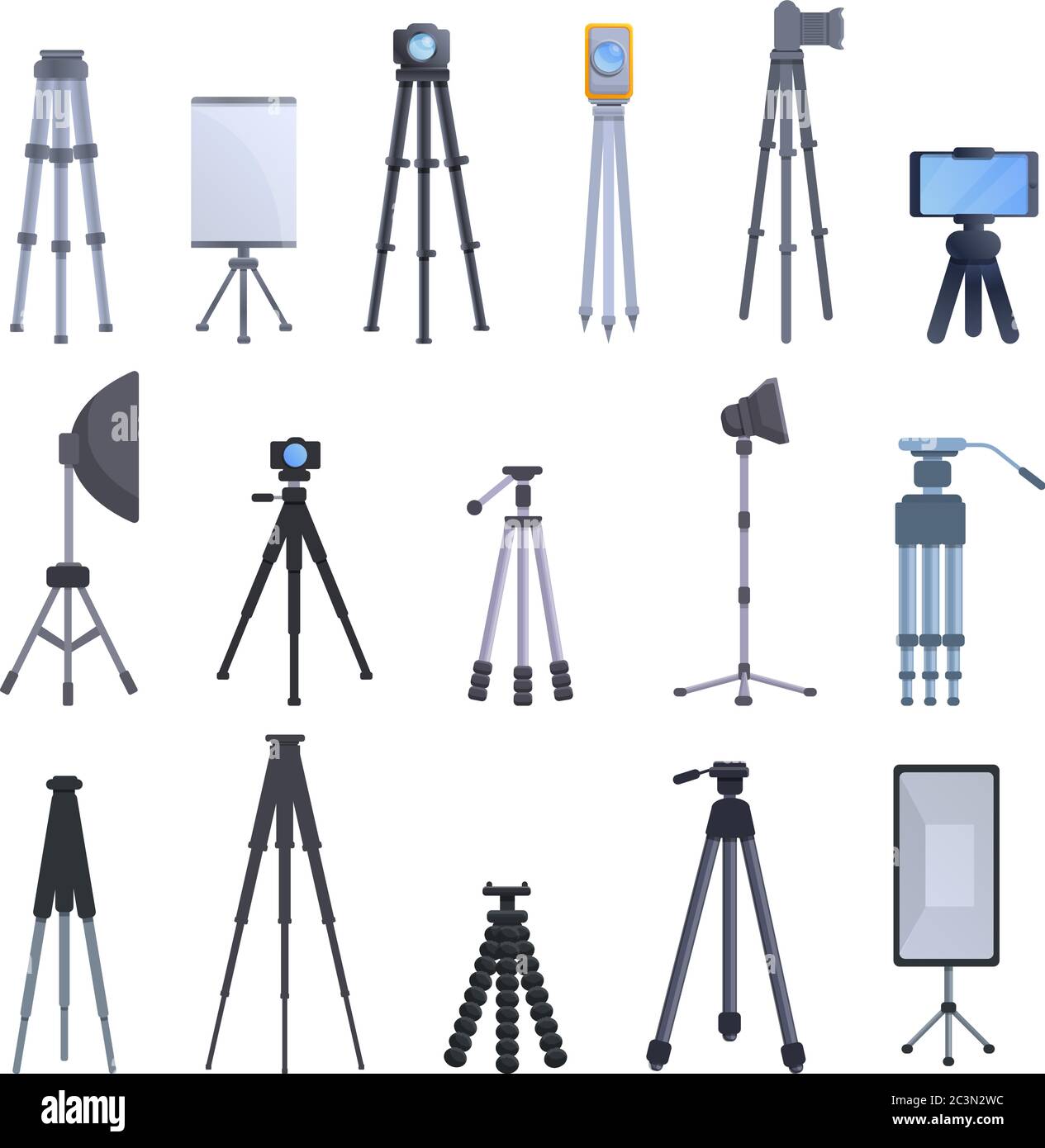 Tripod icons set. Cartoon set of tripod vector icons for web design Stock Vector Image & Art Alamy