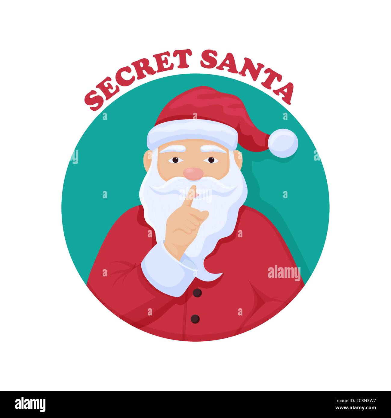 Secret Santa Chris Kindle. Merry Christmas anonymous gift exchange ceremony mysterious Santa. Stock Vector