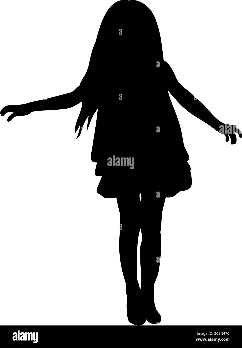 silhouette little girl on white background Stock Vector Image & Art - Alamy