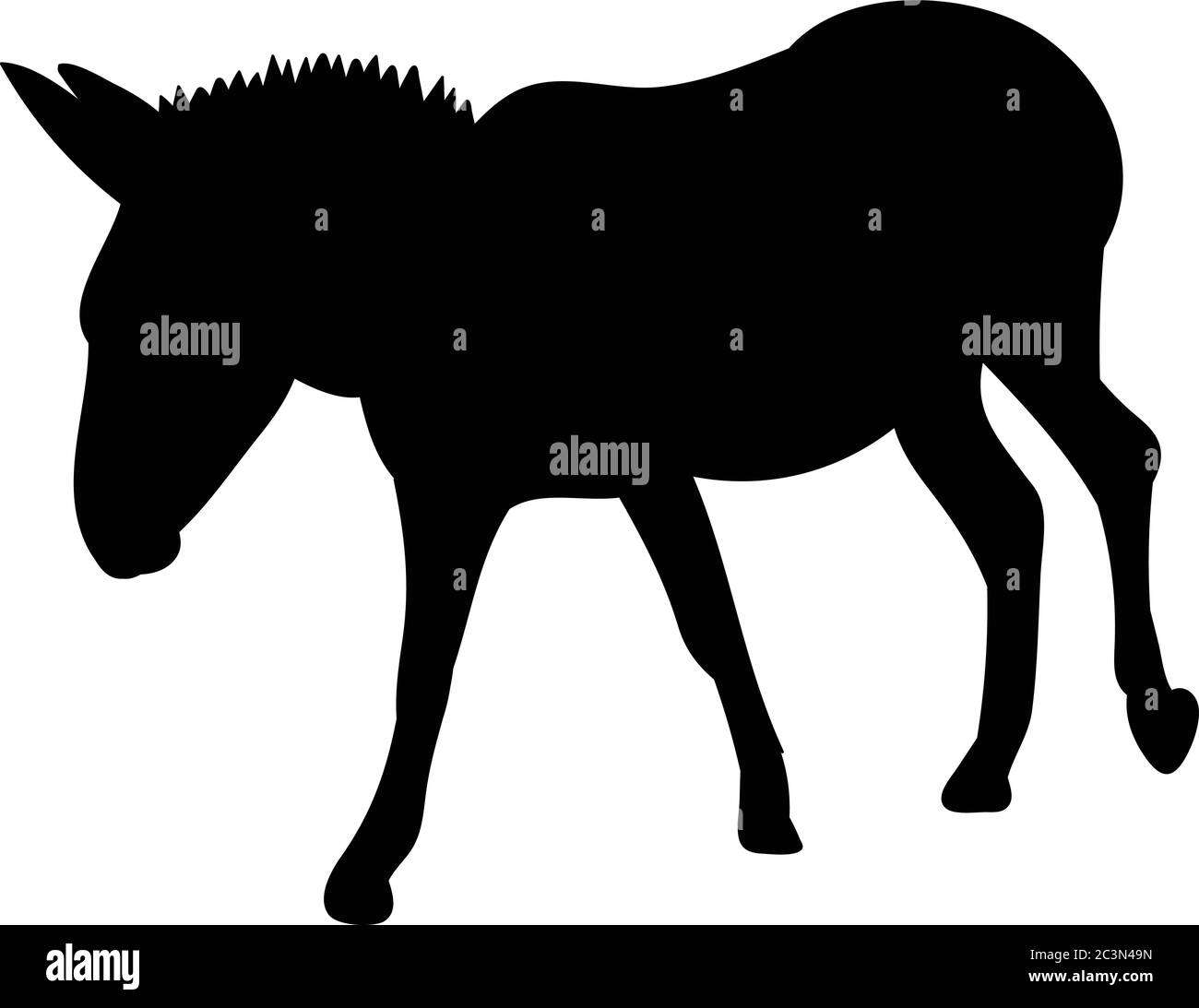 isolated black silhouette of a donkey Stock Vector Image & Art - Alamy
