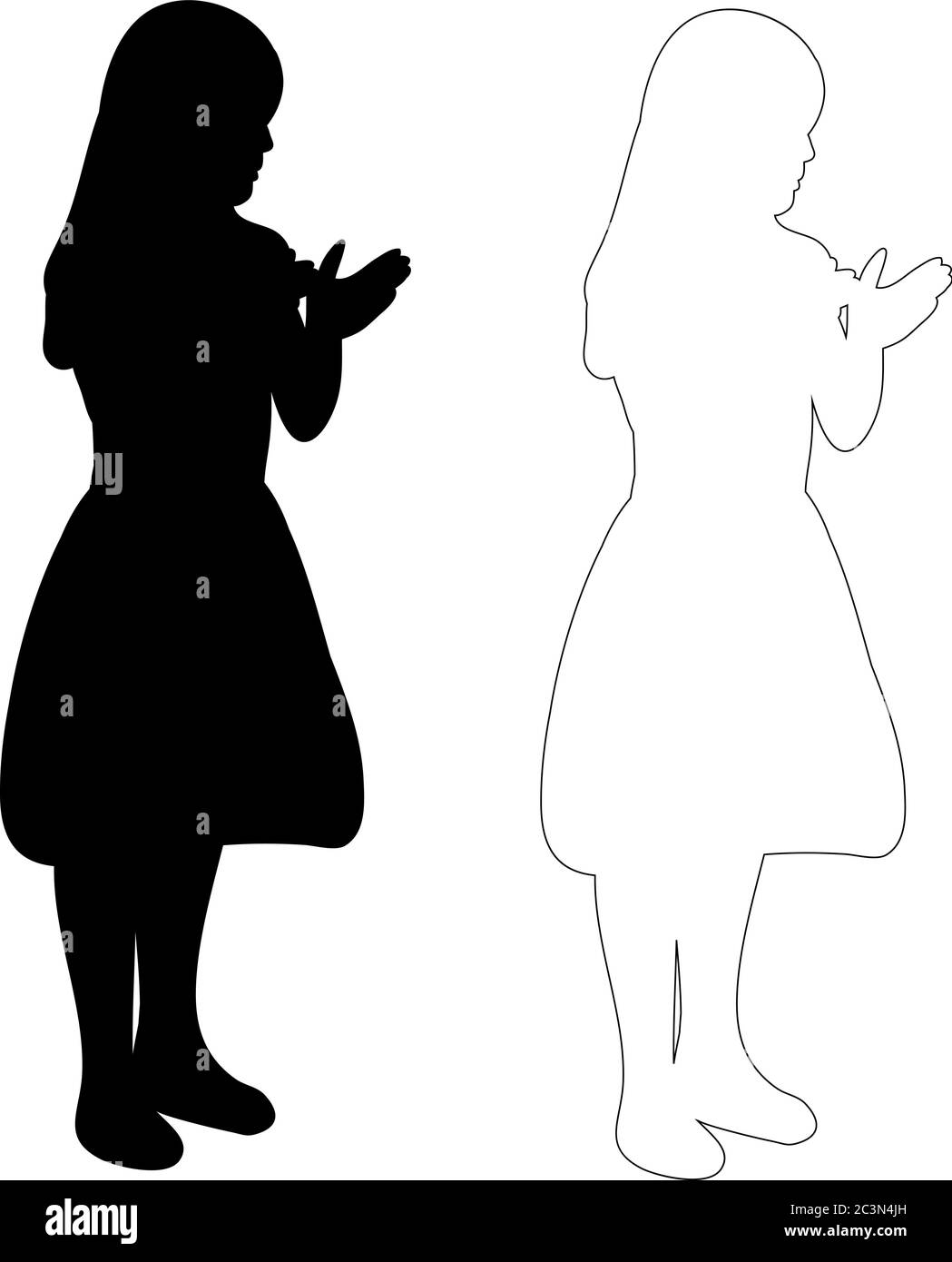 silhouette little girl Stock Vector Image & Art - Alamy