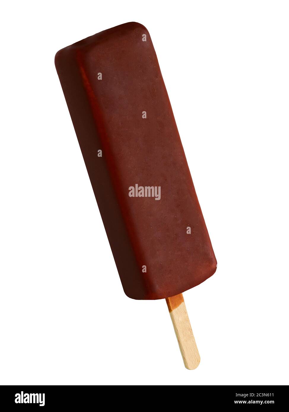 Dark chocolate glazed ice cream bar on a stick Stock Photo Alamy