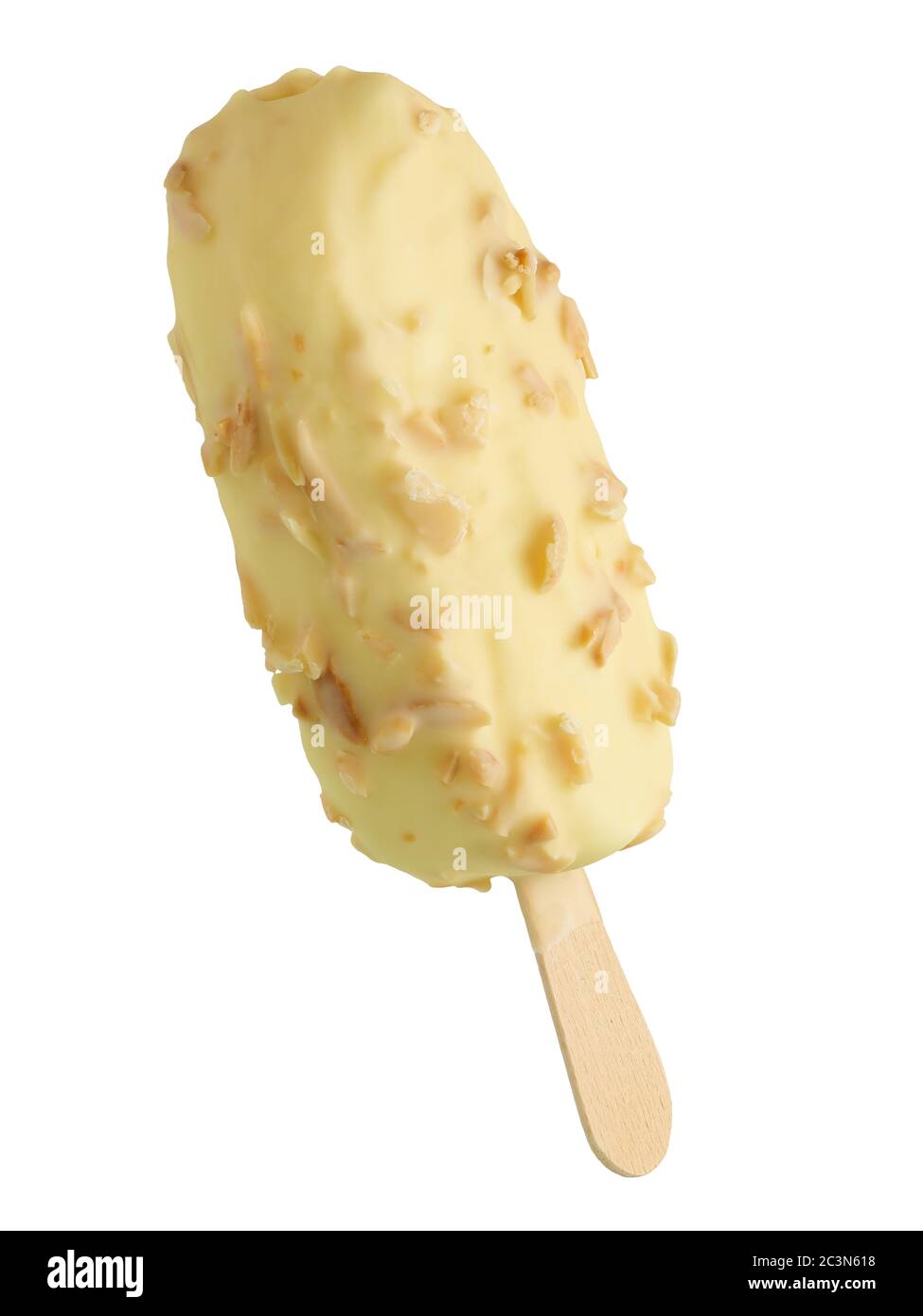 White chocolate ice cream bar on a stick Stock Photo Alamy
