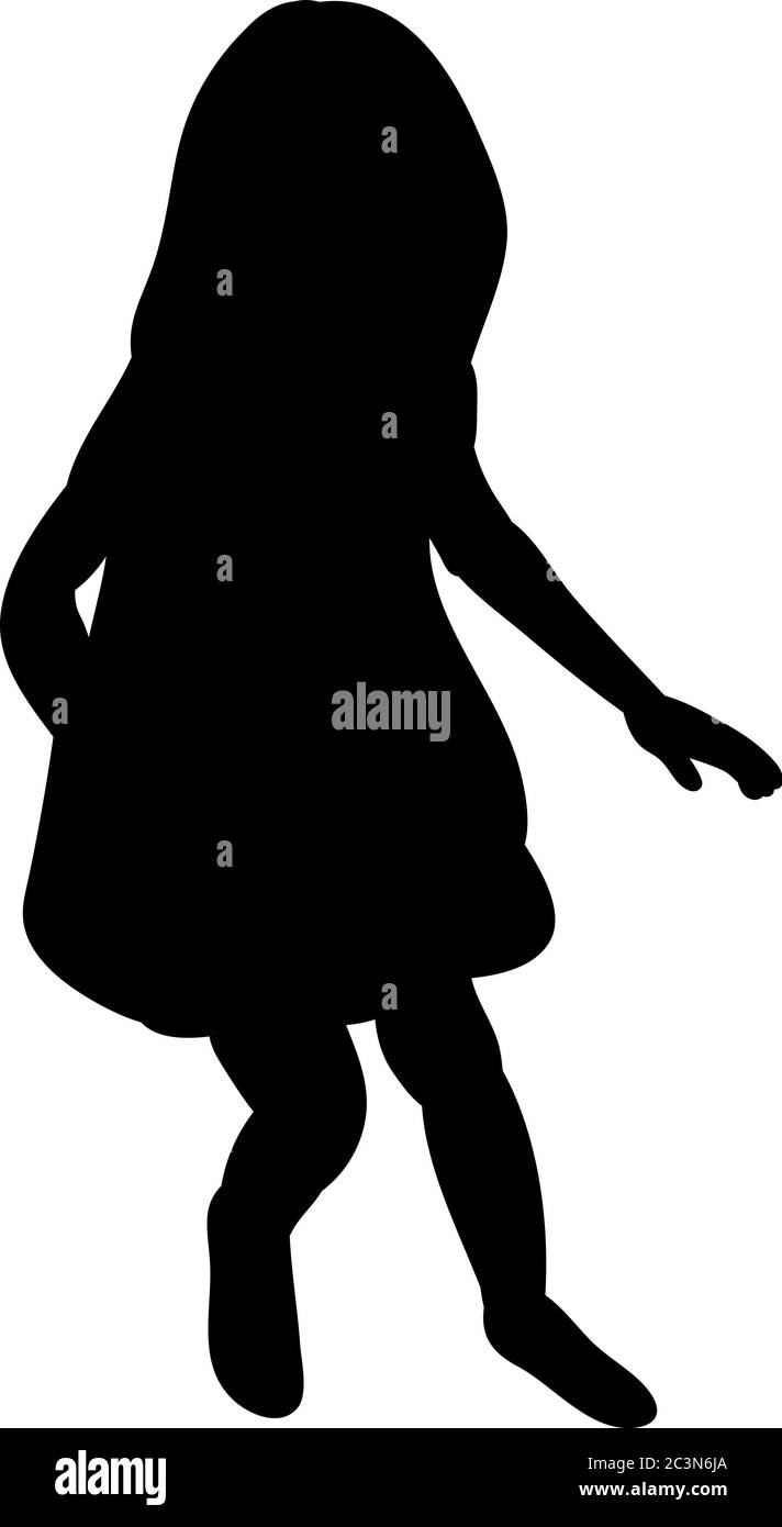 silhouette little girl Stock Vector Image & Art - Alamy