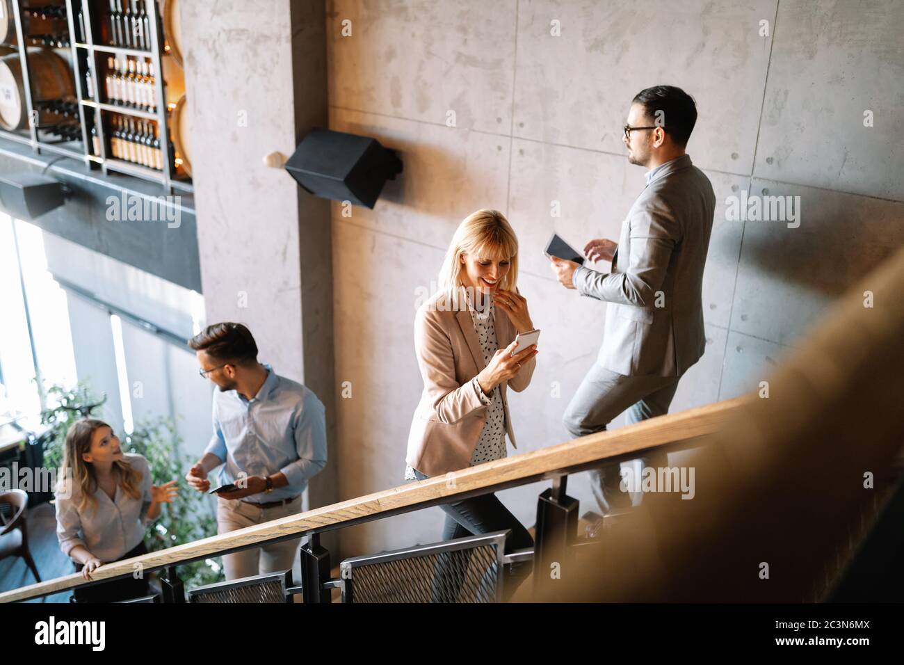 Office workers stairs hi-res stock photography and images - Alamy