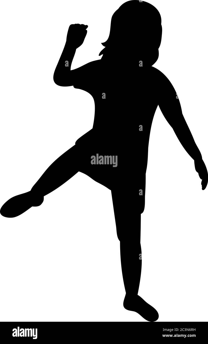vector, isolated silhouette child, little girl Stock Vector Image & Art ...