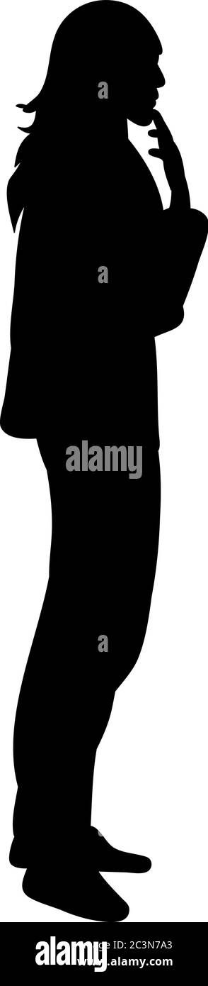 vector, isolated silhouette girl standing Stock Vector Image & Art - Alamy
