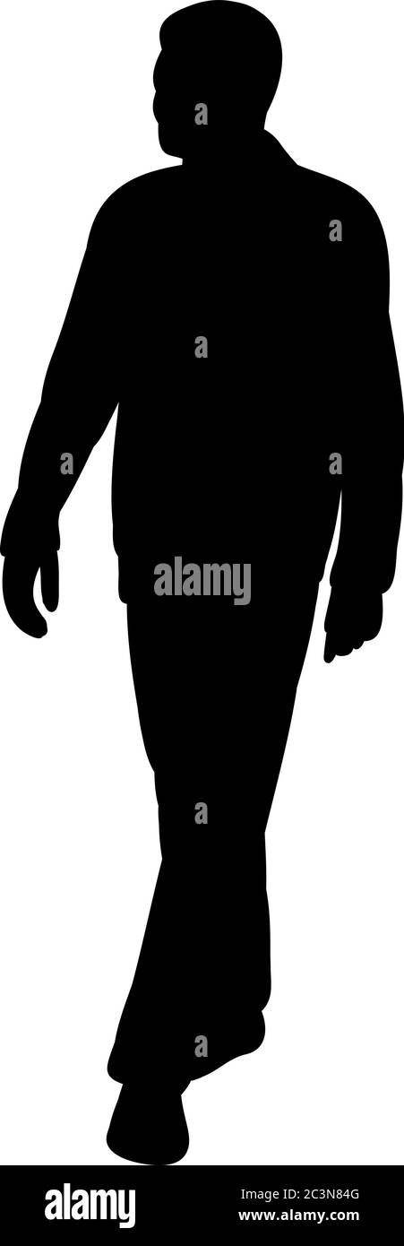 vector, isolated silhouette man alone walking Stock Vector Image & Art ...
