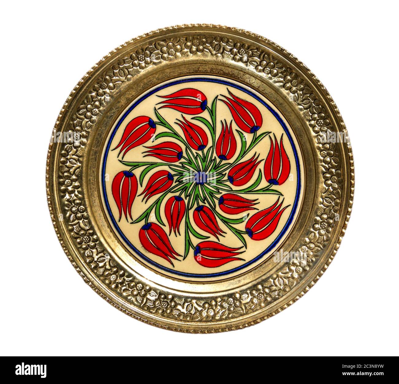 traditional Turkish copper plate isolated Stock Photo Alamy