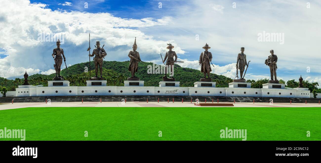 PRACHUABKHIRIKHAN, THAILAND-May 3,2018:7 kings of thailand memorial, the king named the Great. The most praised Thai people. Stock Photo