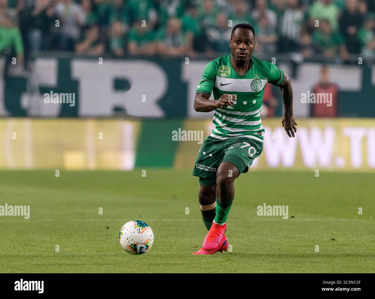 BUDAPEST, HUNGARY - JUNE 20: (l-r) Obinna Nwobodo of Ujpest FC