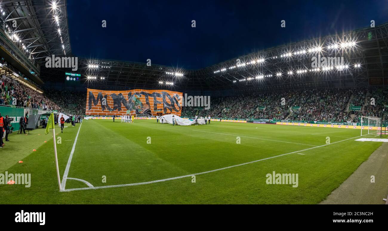 BUDAPEST, HUNGARY - JUNE 20: Ultras of Ferencvarosi TC (as known