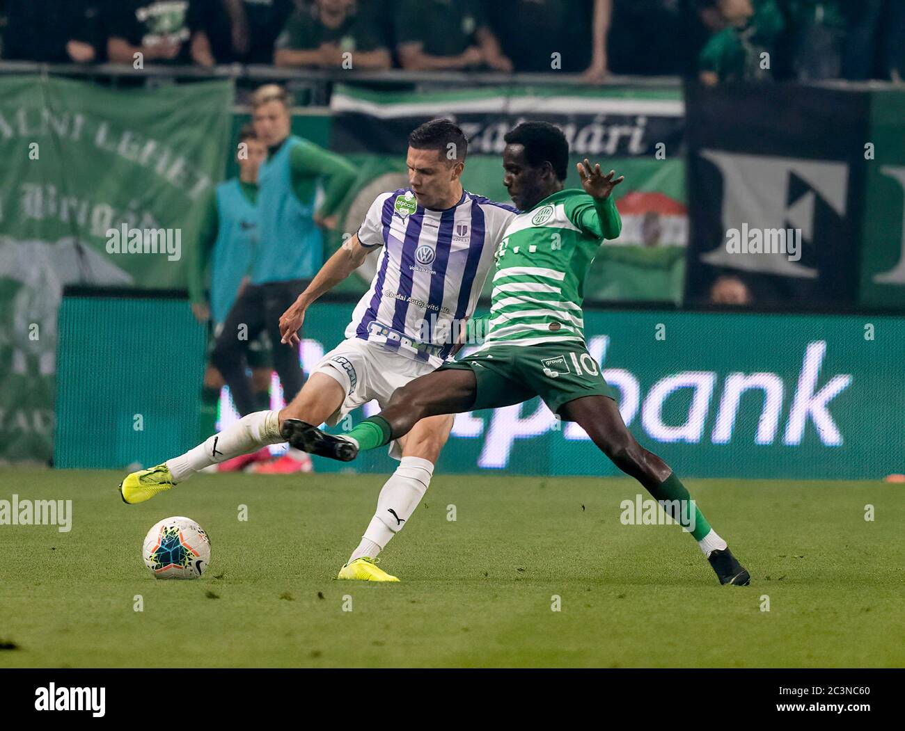 BUDAPEST, HUNGARY - JUNE 20: (l-r) Obinna Nwobodo of Ujpest FC