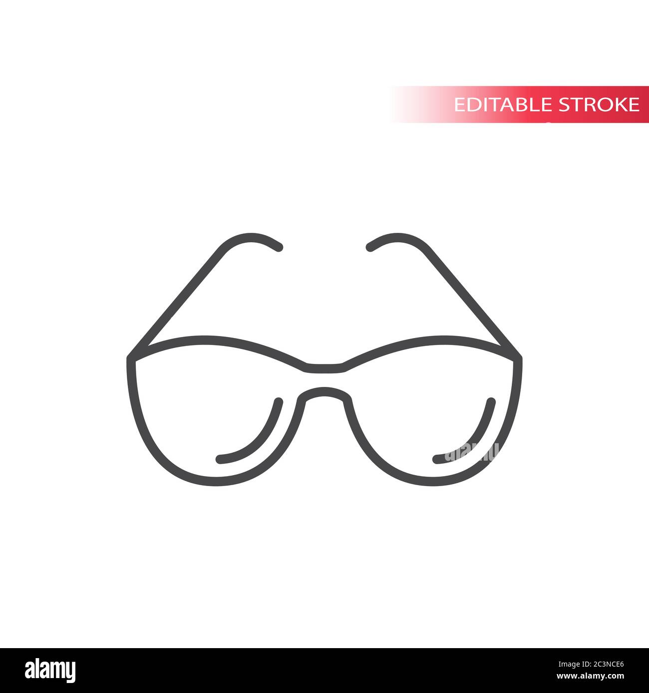 Sunglasses, glasses frame simple thin line icon. Outline, editable ...