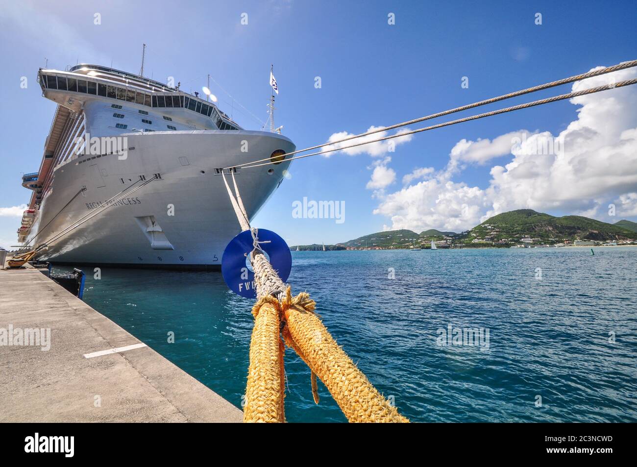 Regal Princess docked in Sint Maarten Stock Photo - Alamy