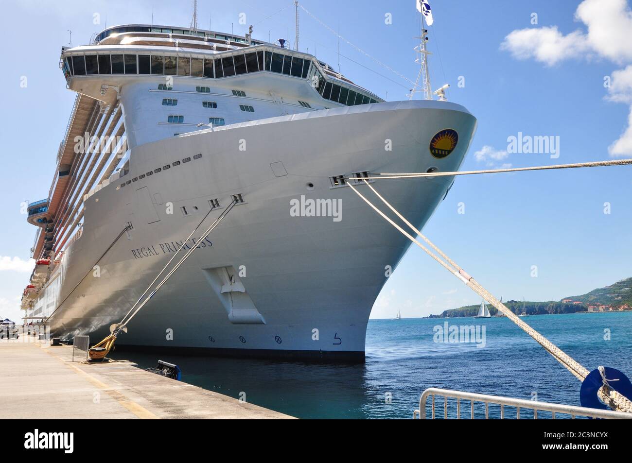 Regal Princess docked in Sint Maarten Stock Photo - Alamy