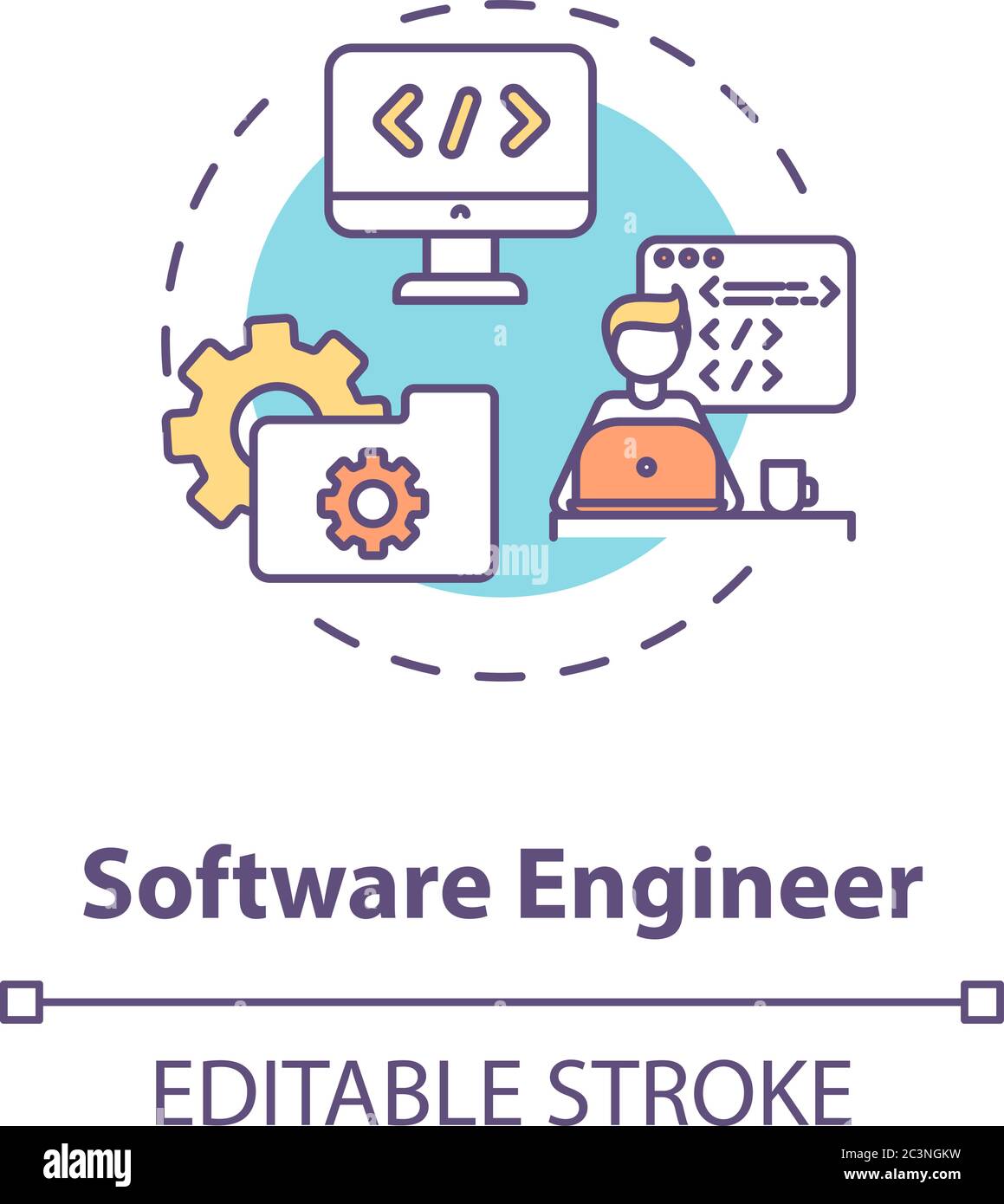 Software engineer concept icon Stock Vector Image & Art - Alamy
