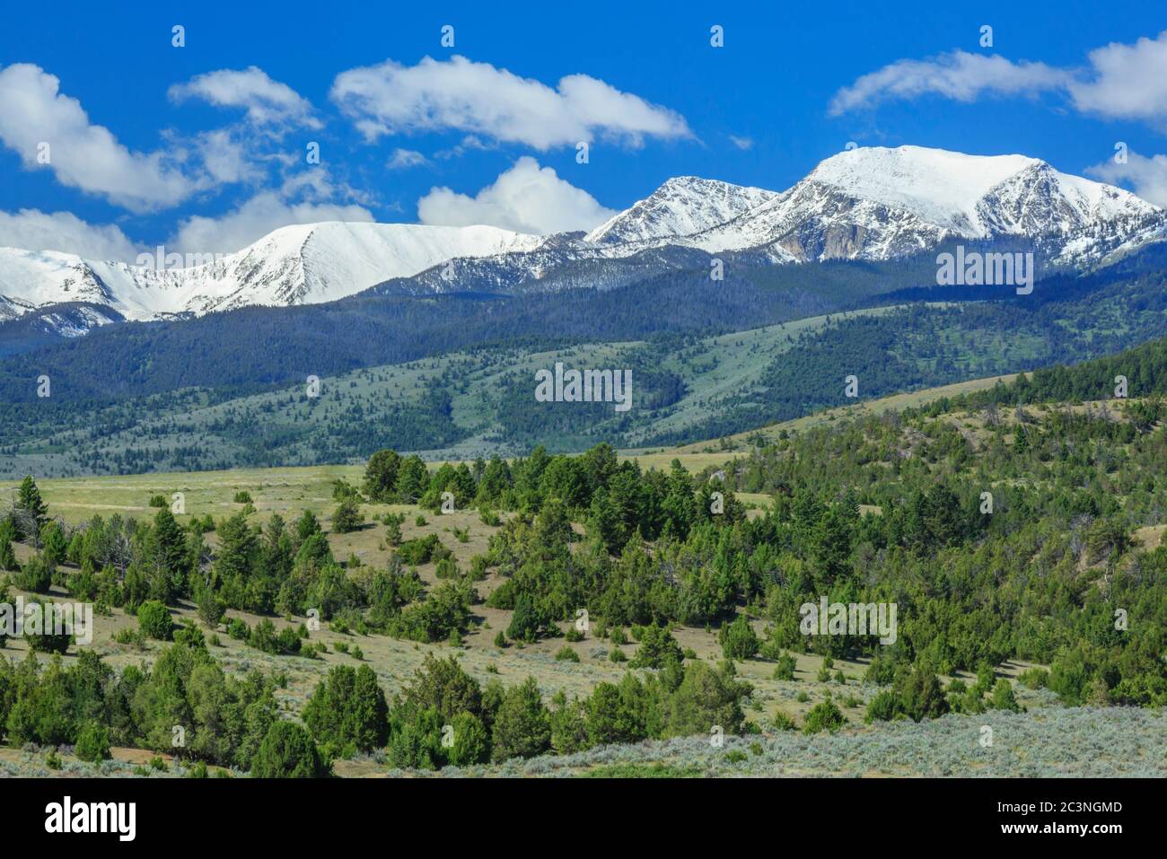 tobacco root mountains and foothills near harrison, montana Stock Photo