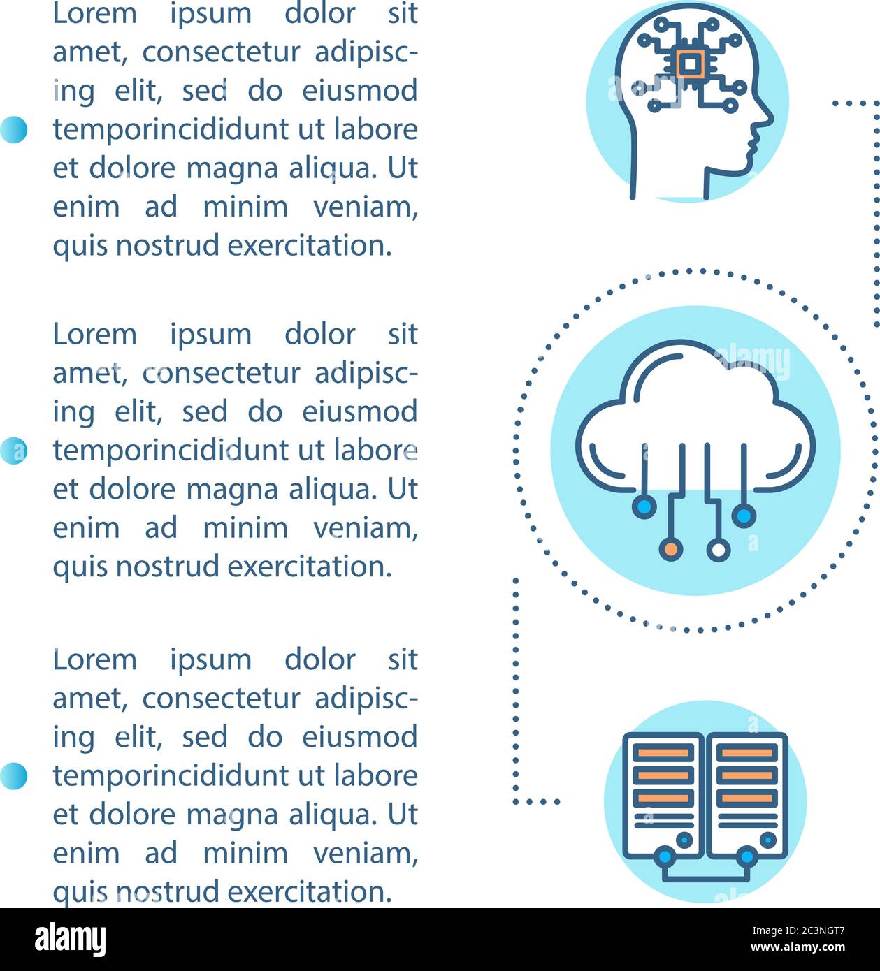 Artificial intelligence implementation concept icon with text Stock Vector