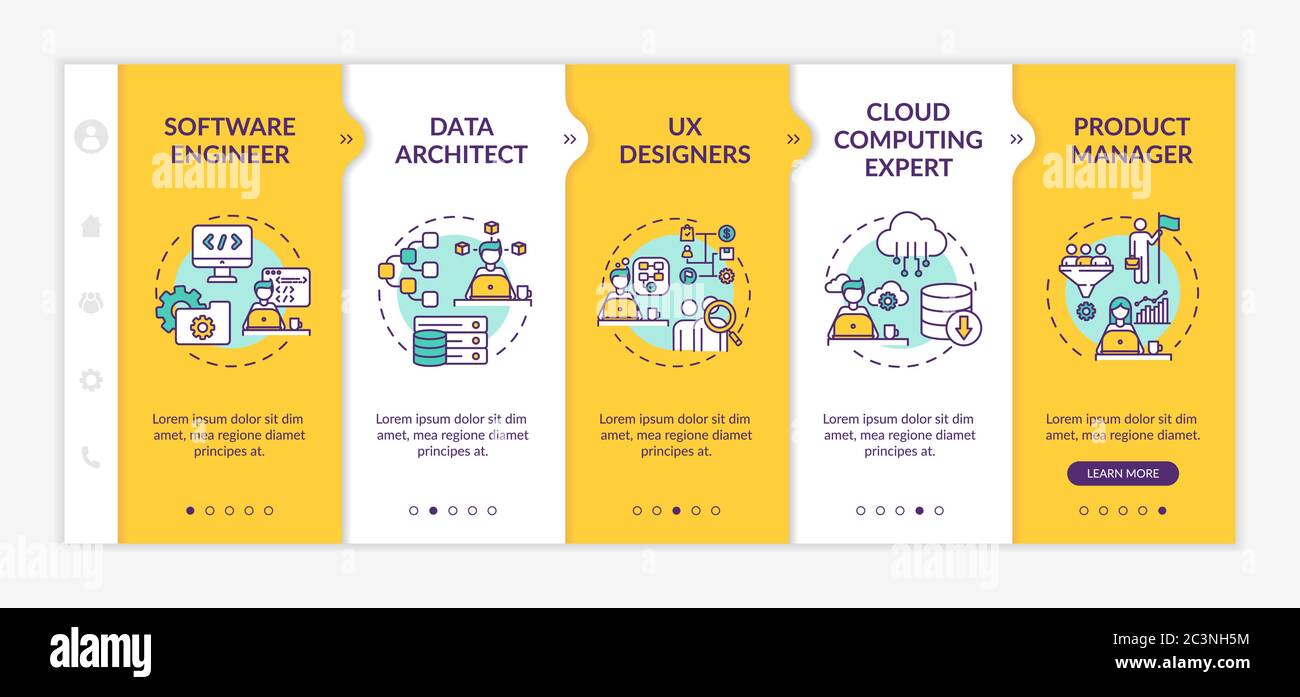 Job in IT department onboarding vector template Stock Vector
