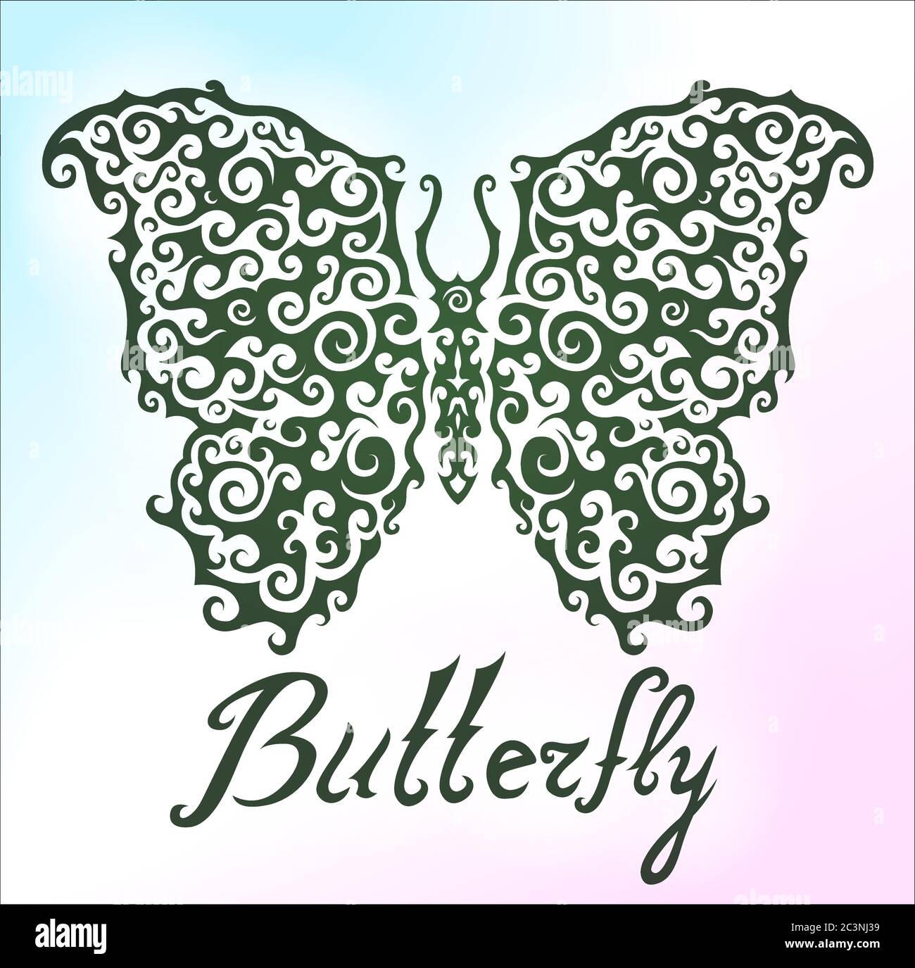 Vintage pattern with butterfly on beautiful background Stock Vector