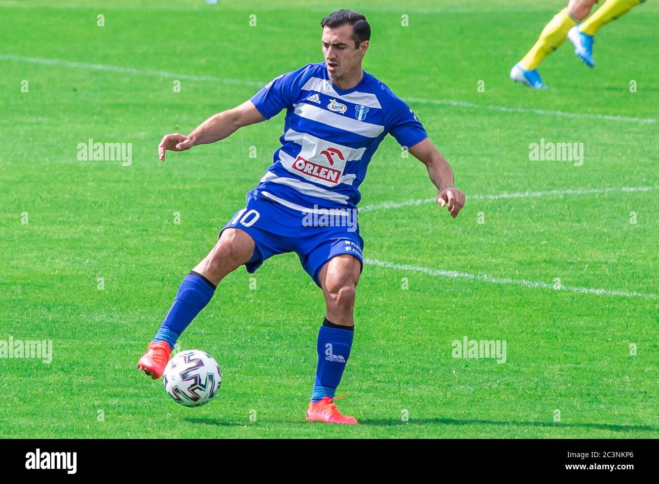 Giorgi Merebashvili of Wisla Plock in action during the PKO Ekstraklasa match between Wisla Plock and Arka Gdynia at the Kazimierz Górski Stadium.Final score; Wisla Plock 0:0 Arka Gdynia. Stock Photo