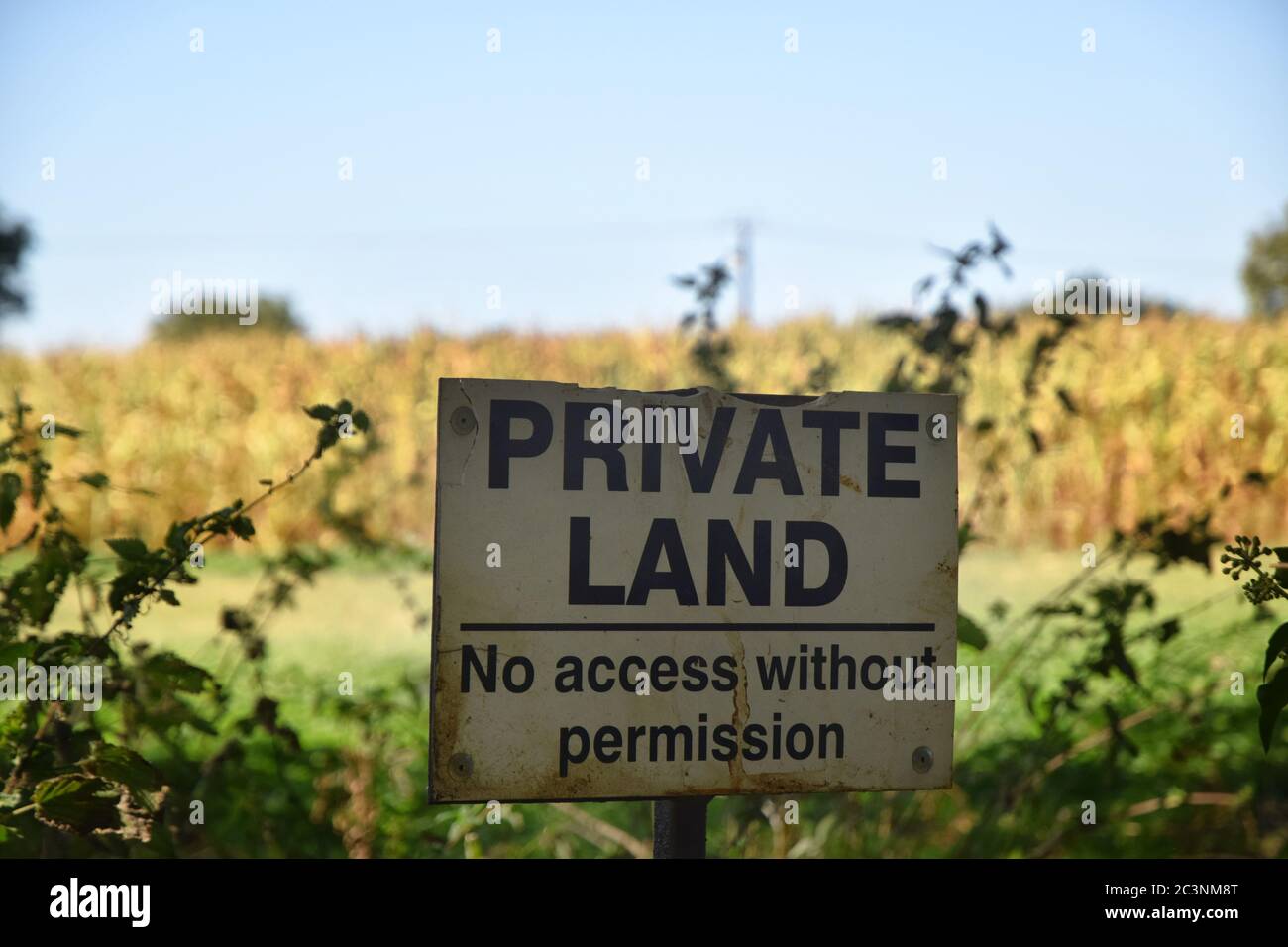 private land sign, suffolk, england, uk Stock Photo