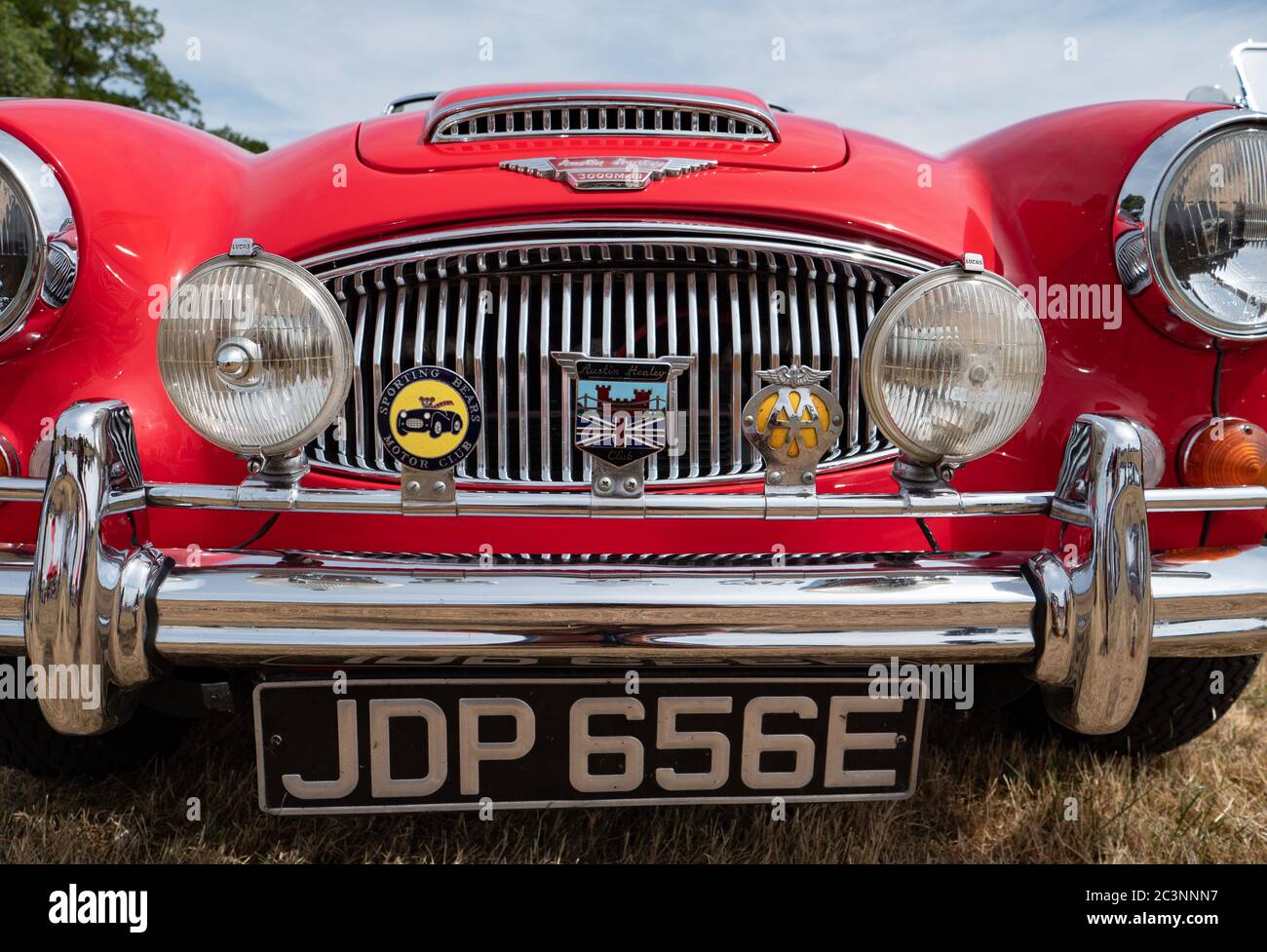 A classic Austin Healey 3000 Mklll on display at a village fete Warwickshire England UK Stock Photo