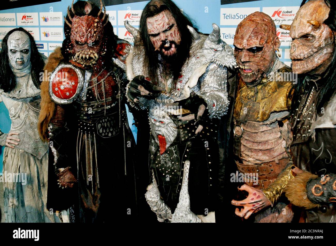 Helsinki, Finland 20070512 Press conference with the Finnish Lordi during the Eurovision Song Photo Jeppe Stock - Alamy