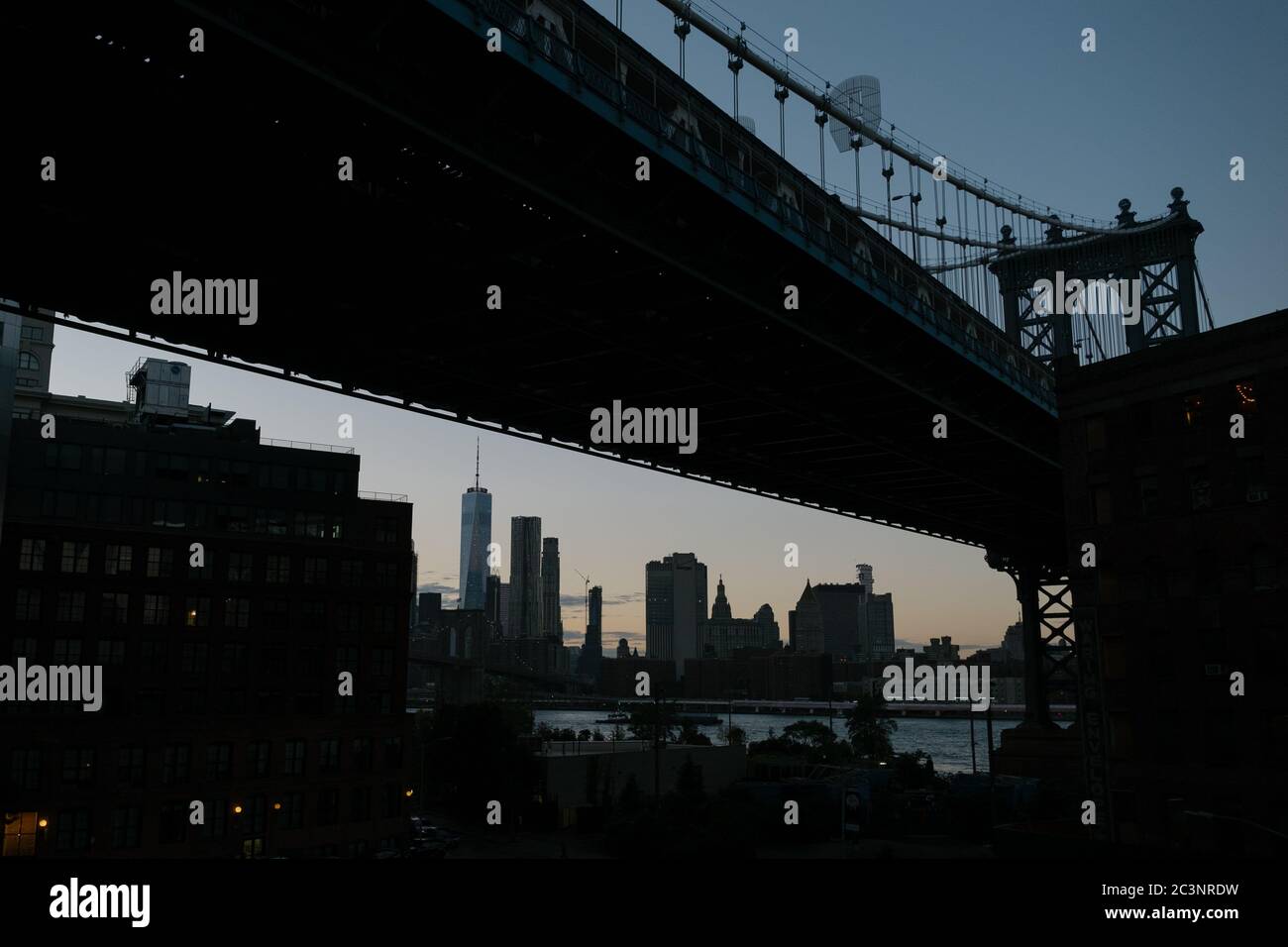 Brooklyn Bridge in New York during sunset Stock Photo - Alamy