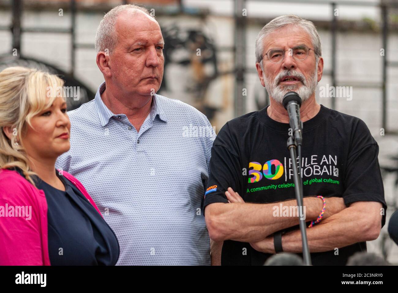 Belfast, UK. 16th July, 2018. 16/07/2018 image File. Bobby Storey Addresses Community Support Rally Credit: Bonzo/Alamy Live News Stock Photo