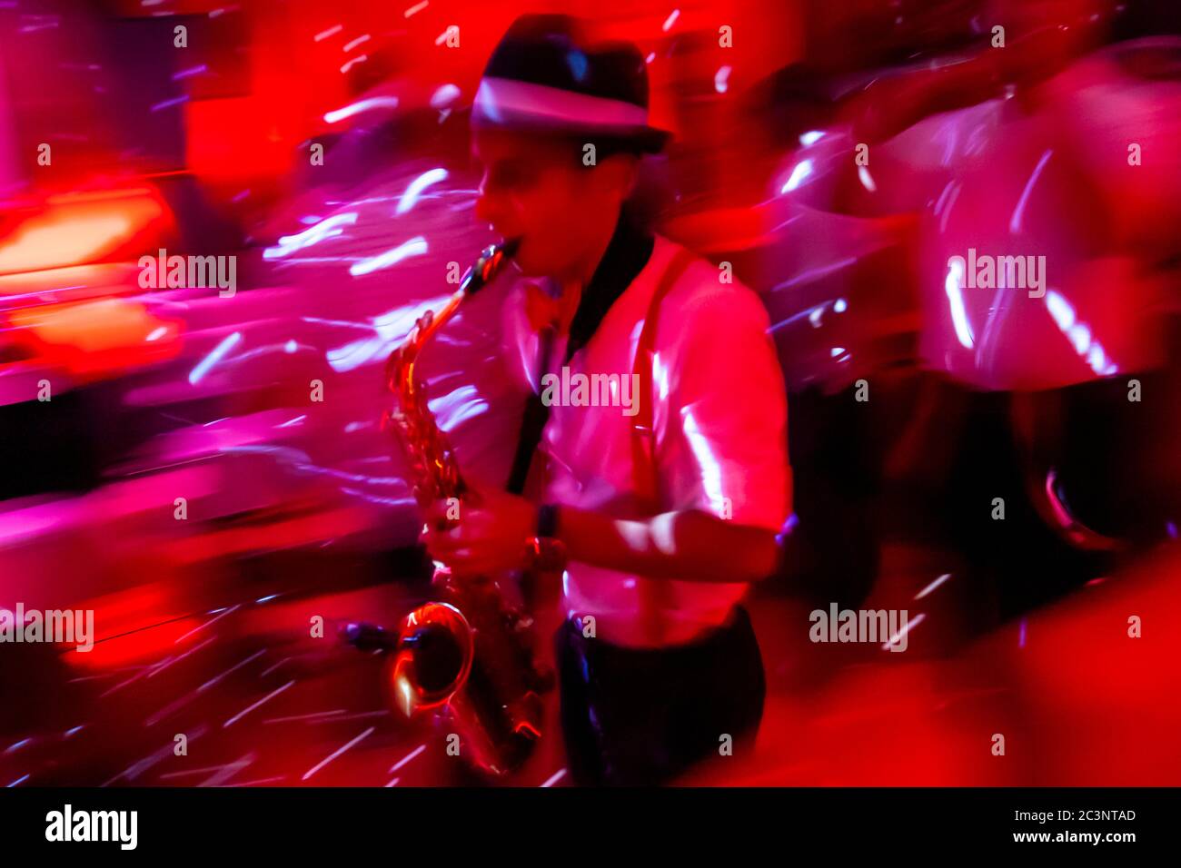 Brass band in a night club Stock Photo Alamy