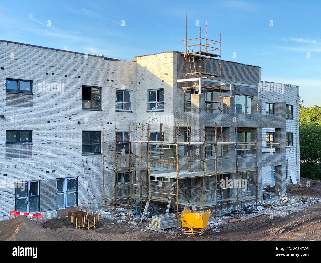 Construction of care home in rural countryside village Stock Photo