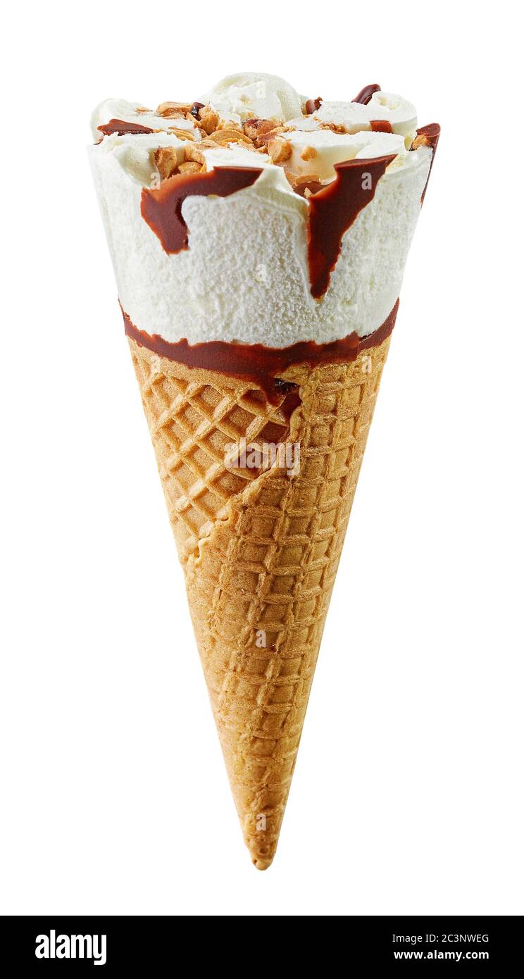 ice cream cone isolated on white background Stock Photo - Alamy