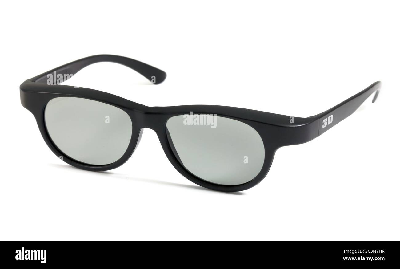 Black 3D polarized glasses, isolated on white background Stock Photo Alamy