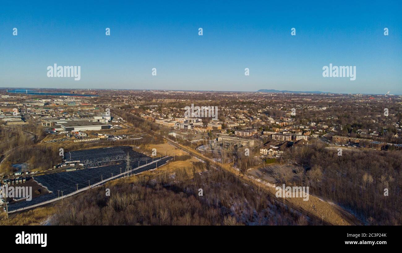 Aerial view of Laval City, Quebec, Canada in winter Stock Photo - Alamy