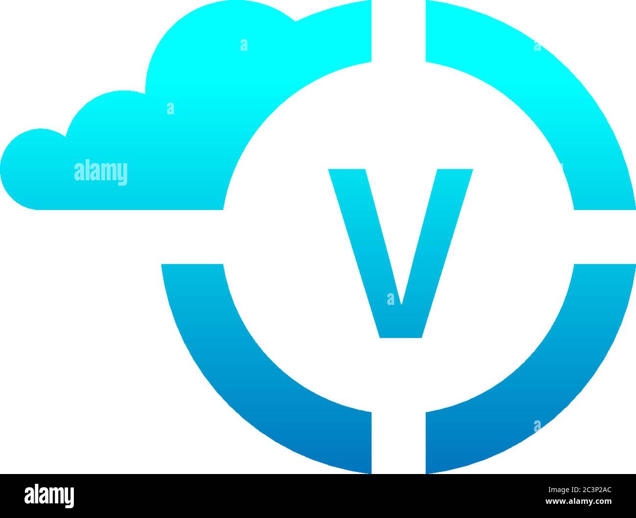 Circle V logo letter design concept in gradient colors illustration ...