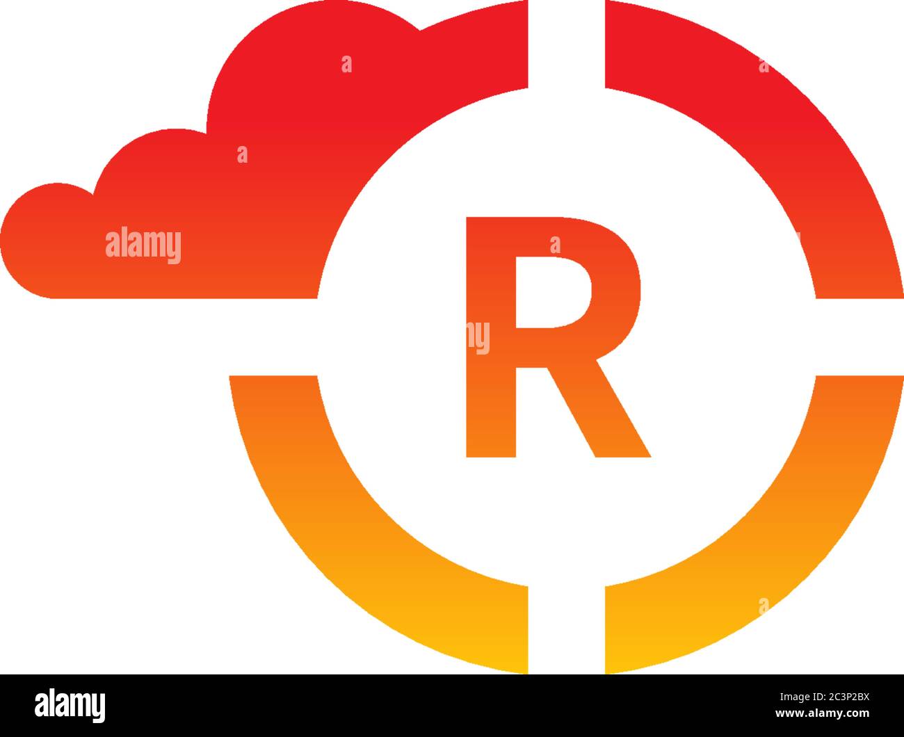 Circle R logo letter design concept in gradient colors illustration ...