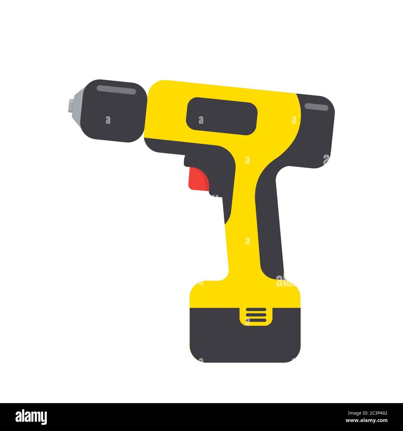 Power tool screwdriver. Flat vector illustration, isolated on a white