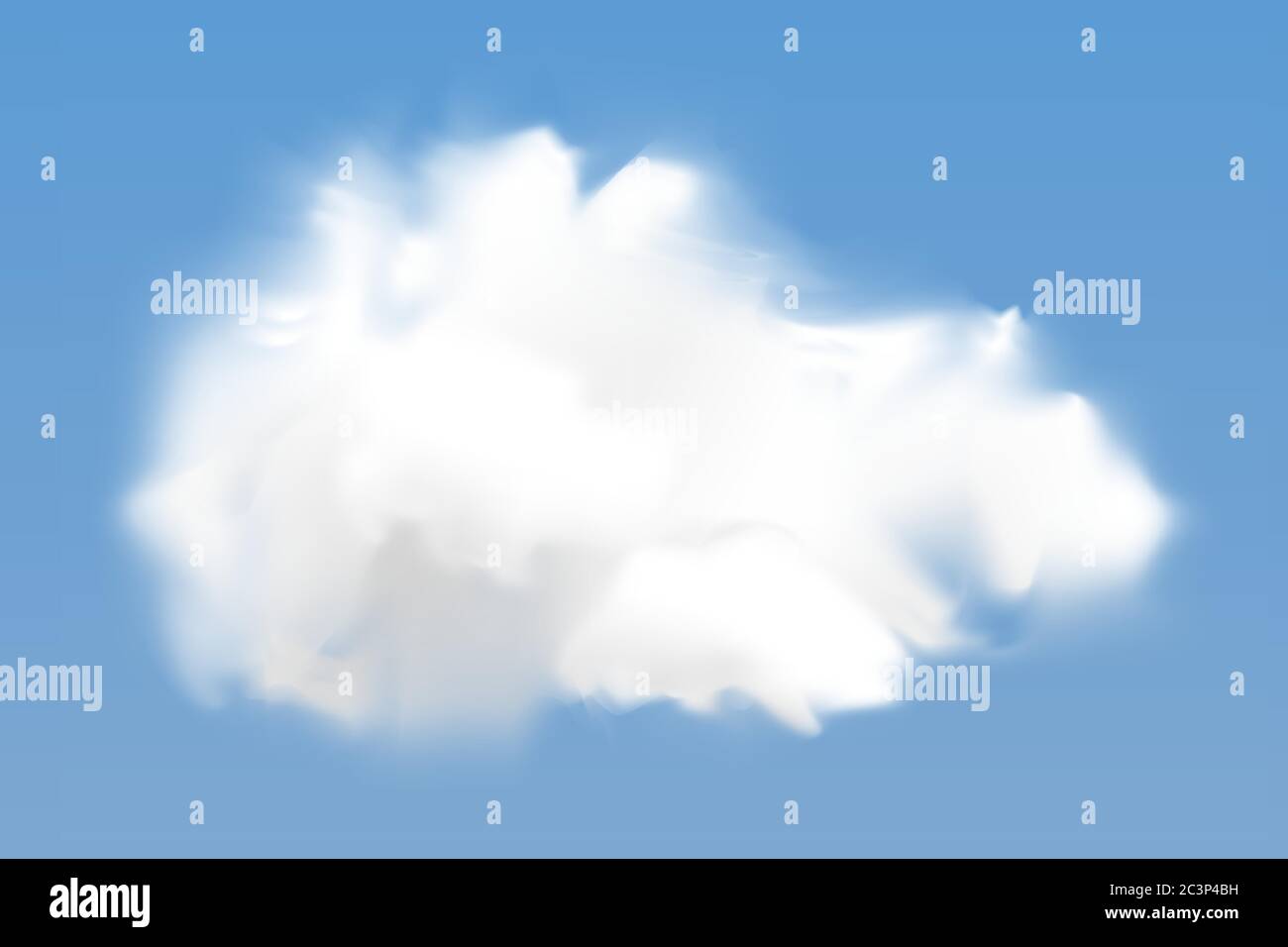 Realistic white cloud flying on blue sky background Stock Vector Image ...