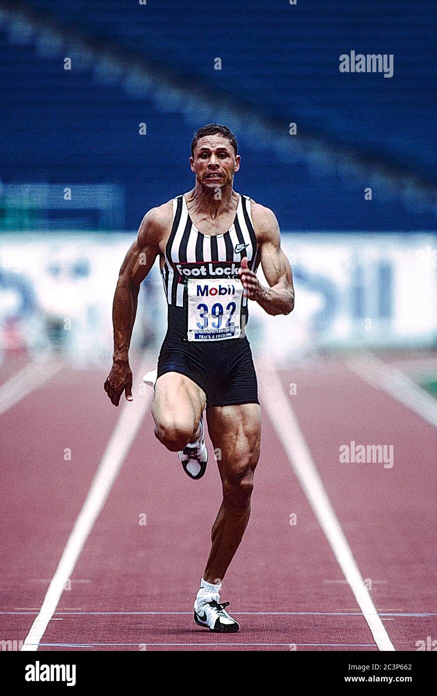 Dan O'Brien (USA) competing in the decathlon at the 1996 US Olympic