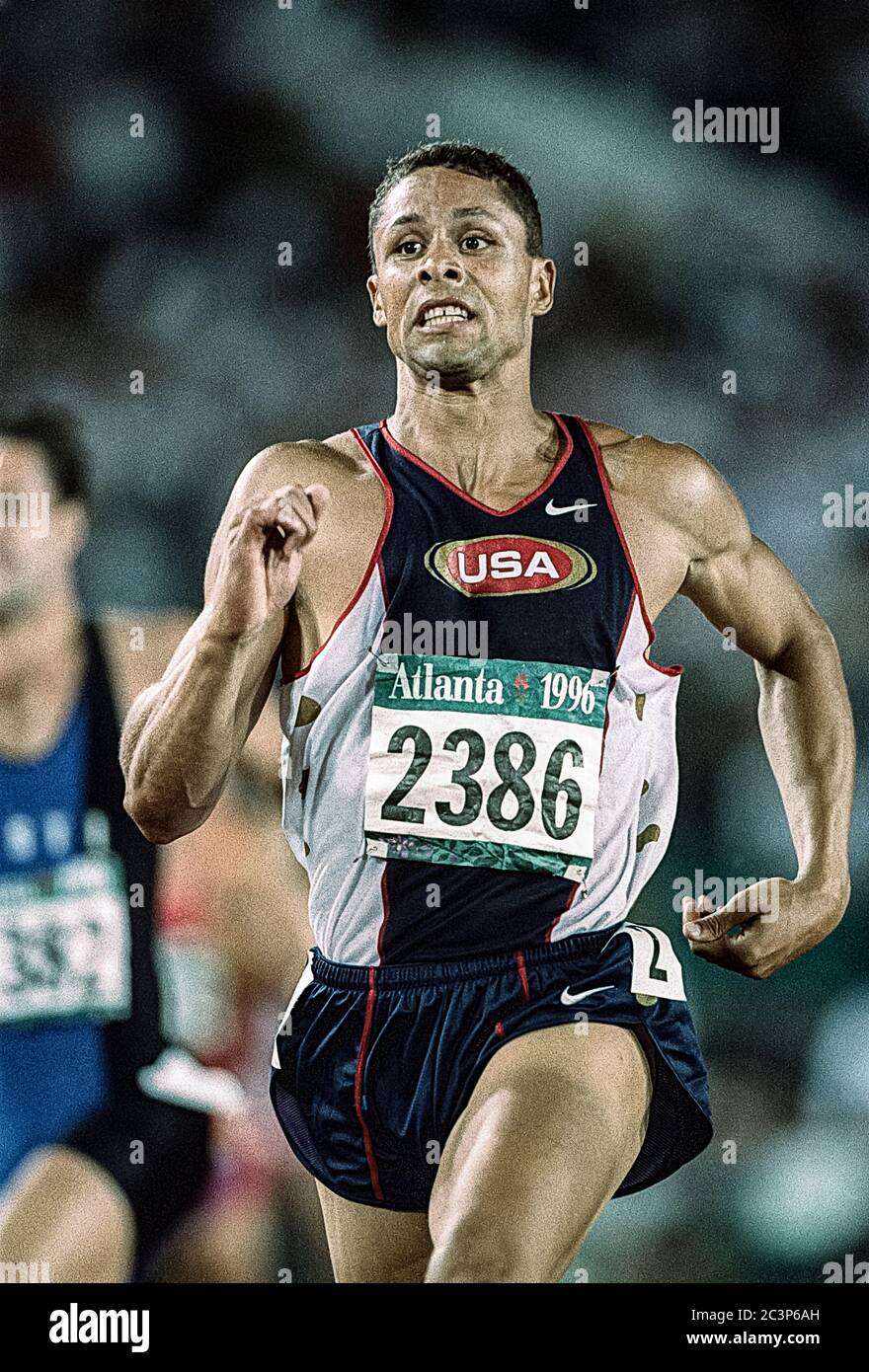 Dan O'Brien (USA) competing in the  decathlon at the 1996  OLympic Summer Games Stock Photo