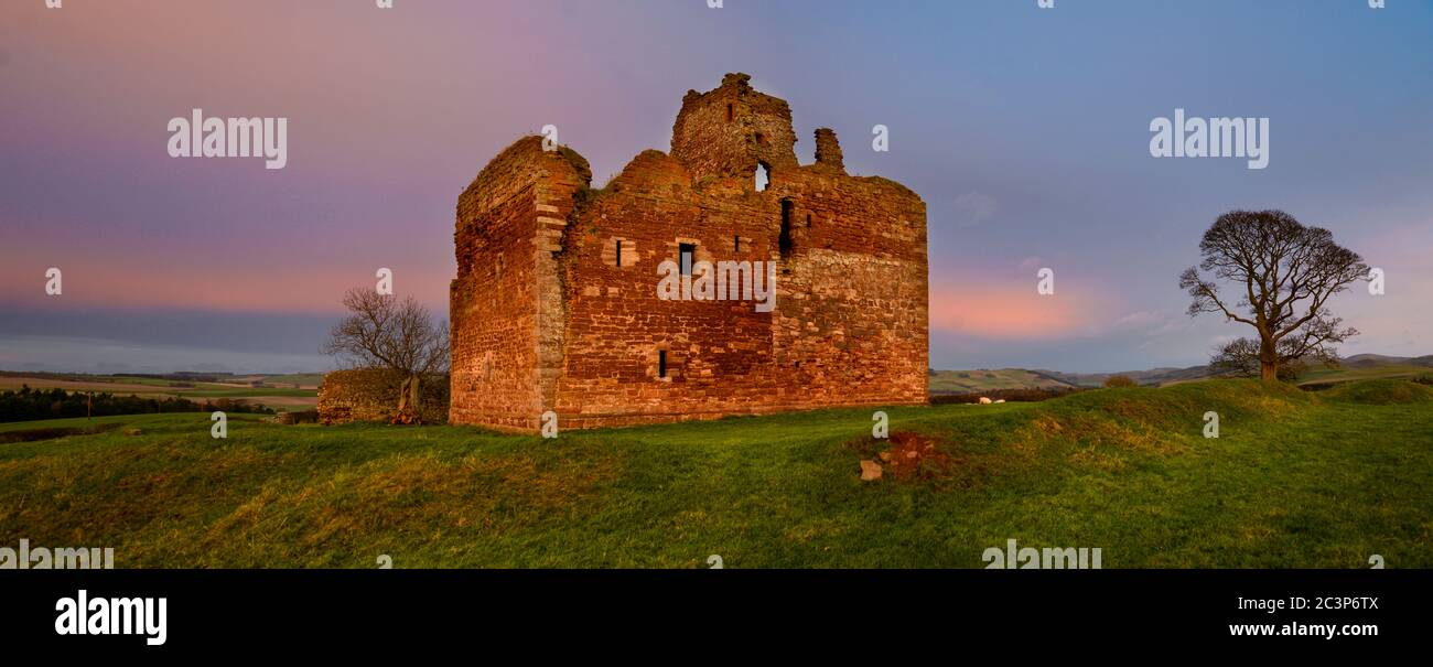 Cessford Castle in the Scottish Borders Stock Photo