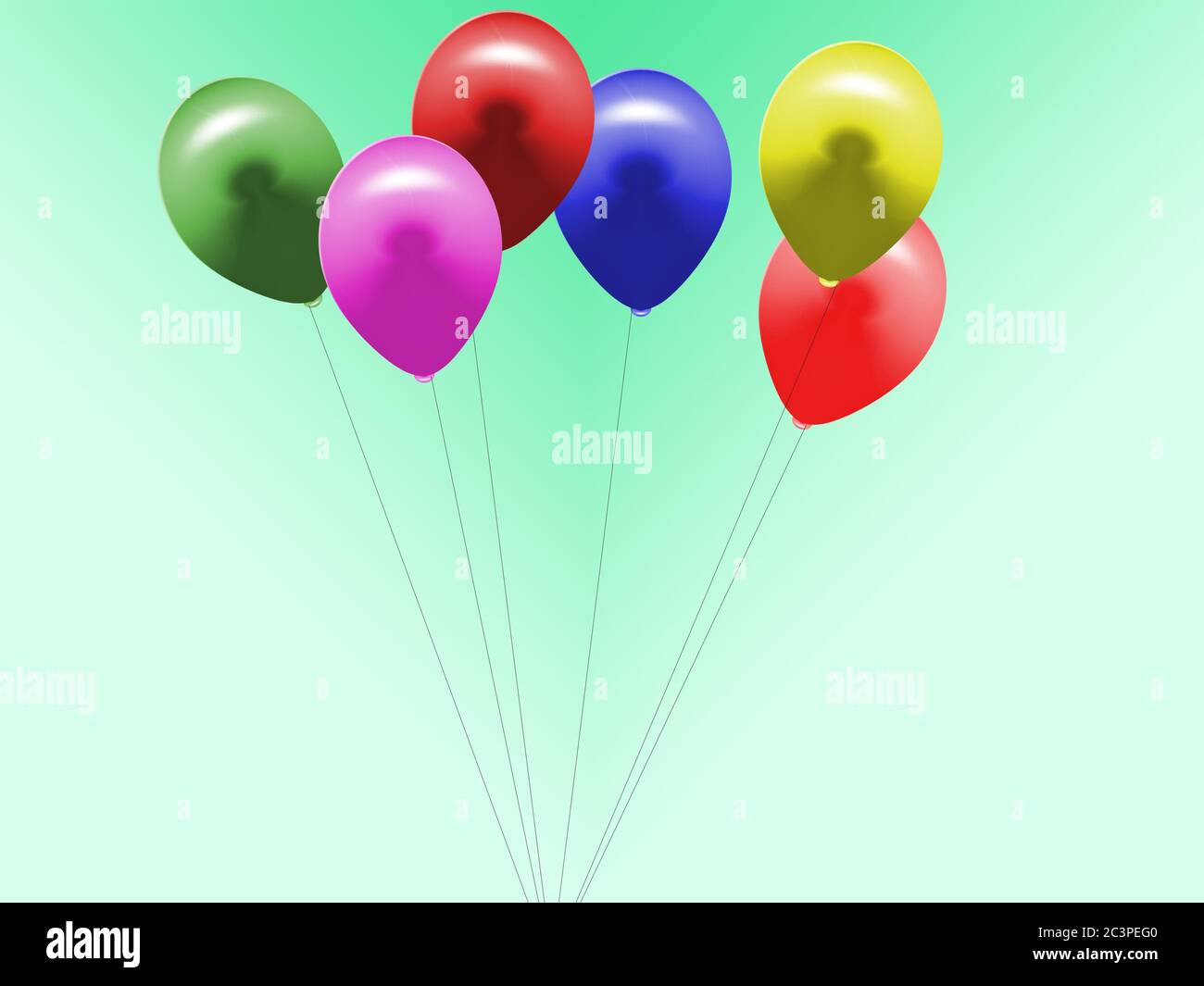 Illustration of colorful balloons isolated on a blue background Stock ...