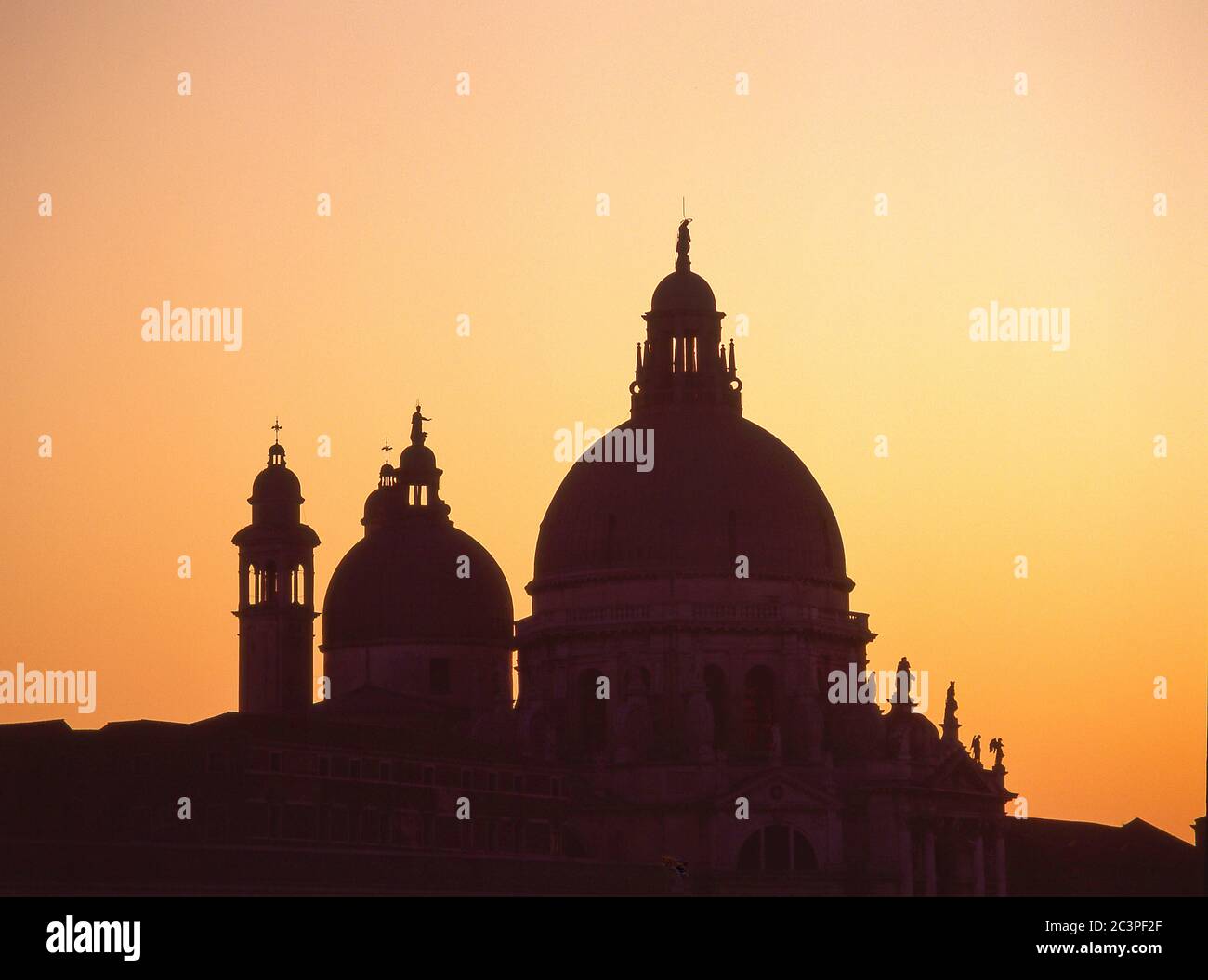 Santa Maria Della Salute at sunset, Grand Canal, Venice (Venezia), Veneto Region, Italy Stock Photo