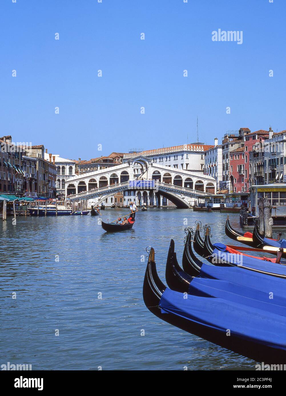 Gondola on Grand Canal, Venice (Venezia), Veneto Region, Italy Stock Photo