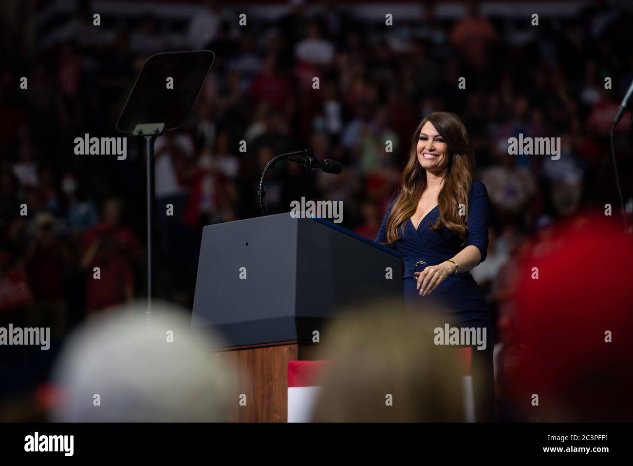 Tulsa, Oklahoma, USA. 20th June, 2020. Kimberly Guilfoyle stirs emotions at President Trumps Rally in Tulsa Oklahoma. Credit: Tyler Tomasello/ZUMA Wire/Alamy Live News Stock Photo